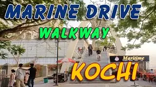 Kochi- Marine Drive Walkway- Busy evening Visuals. Enjoy the Walk
