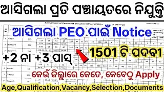 Odisha New 1500+ PEO Job Vacancy 2026🔥// Latest Govt Jobs 2026// Odisha Panchayat Level Govt Jobs
