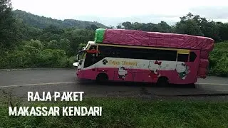 Bus raja paket makassar kendari!!Melintas di jalur sempit berbahaya(zhumpallabu)