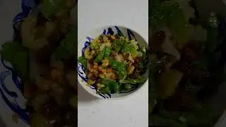 Yummy  Salmon with Pine Nut and Olive Salsa with Tartar Sauce and Salad with Chips #shortvideo #food