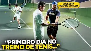TREINEI TÊNIS PELA PRIMEIRA VEZ... A META É JOGAR CONTRA O RONALDO FENÔMENO!!!