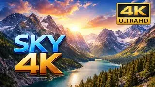 Sunset Sky & Mountains 🌅🏔️ | Drone Reveal | Relaxing Nature 4K Ultra HD | SKY4K