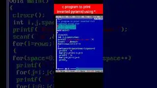 C program to print inverted pyramid using *. #csmarathicoaching