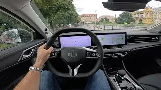 MG HS PHEV 2025 - rainy POV test drive CITY DRIVING