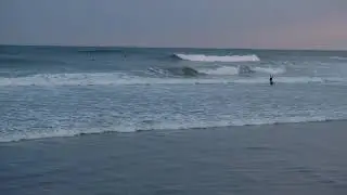 High surf (for us) at Long Sands, York Beach, Maine with hurricane Teddy offshore.