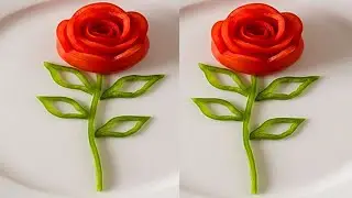 Creative Tomato Flowers Plate Decoration | Fruit & Vegetable Carving Art | Beautiful Food Decoration