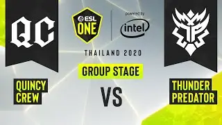 Dota2 - Quincy Crew vs. Thunder Predator - Game 1 - ESL One Thailand 2020 - Group Stage - AM