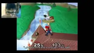 Tether Recovery Mii Gunner with R.O.B. 🐷🌕 picking up Deku Nut | Super Smash Brothers