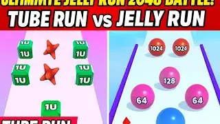 🥇 Ultimate Jelly Run 2048 Battle! Tube Run vs Jelly Run (Expensive 3 Shape Edition)