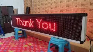Running Text Merah 40x200Cm Dua Sisi Wifi Outdoor