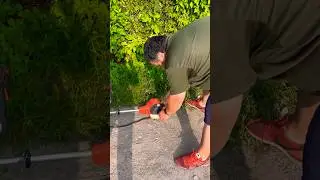 The trimmer won't start #trimmer #brushcuttermachine #lawnmowers #grass #lawnmower #mowing
