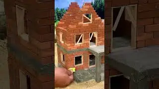 Build a Beautiful 2-Story Mini Brick House in Mini World | Tiny House Build