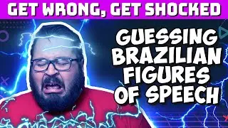 Can We Guess Brazilian Sayings? | Shock Machine Punishment Challenge w/  @JimmyisaGeek com legenda