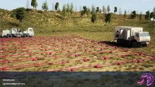 Technical animation: Principle of 3d seismic survey