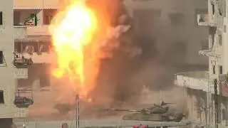 Syria War - The destruction of a tank in Darya battalion Miqdad bin Amr