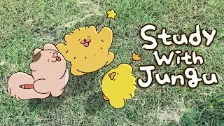 STUDY WITH JUNGU ⏰ 3 HOUR Pomodoro 25/5 | 4K | mountain stream  + 🍉