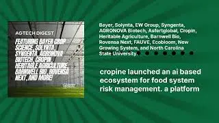 Bayer, Solynta, EW Group, Syngenta, AGRONOVA Biotech, Asfertglobal, Cropin, Heritable...