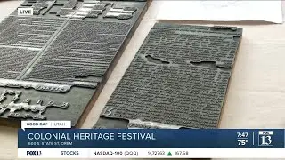 Budah gets a printing press demonstration at Colonial Heritage Festival