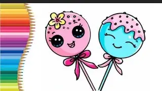 How to Draw a Cute Cake Pop Step by Step | Easy Cake Pop Drawing for Kids 