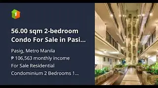 56.00 sqm 2-bedroom Condo For Sale in Pasig Metro Manila