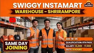 Swiggy Instamart Warehouse Job In Kolkata 2025 | Permanent Job Vacancy Same Day Joining 2025 | 