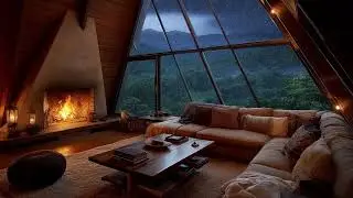 Condo Ambience Cozy. Peaceful Rain 🌧☔ Cozy Fireplace 🔥 For Study or Work.