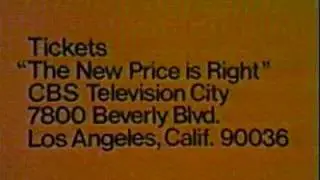 The Price is Right, 1972 Ticket Cue