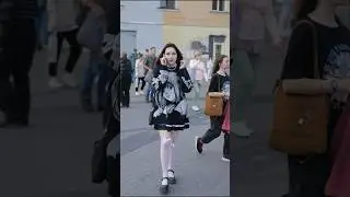 Summer in St Petersburg. Russian girl street style fashion outfit