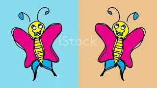 Cheerful Cartoon Butterfly Duo on Colorful Backgrounds#FunArtwork#ChildrenDesign #BrightColors#viral