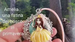 Amelia fatina fimo giallo e rosa