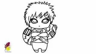 Gaara - Naruto - How to draw Naruto Garra