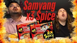 NUCLEAR FIRE Samyang x3 spice Noodle challenge Spicy ramen mukbang