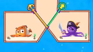 Pull the pin Save the fish / fish vs squid 🐟