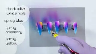 Airbrush Nail Art How To Moody Mod Rainbow Stiletto Nails