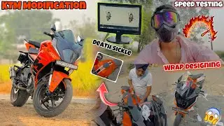 KTM RC 200 MODIFCATION😍 || Speed Testing || Death Sickle STicker😱 || Wrap Designing🔥💯