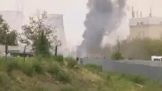 Firefighters tackle blaze at Russia power station