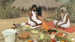 पांडव बन की सिद्ध बाबा पहाड़ी में दुर्लभ संतों की कुटिया में ज्वार के टिक्कड़ और लौकी सरसों का साग