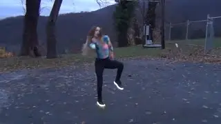 Girl's sick dance moves while wearing LED shoes