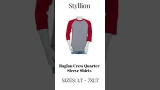 Styllion Big and Tall Raglan Crew Baseball Shirt &ndash; Stretch &ndash; Heavy Weight &ndash; RCQS