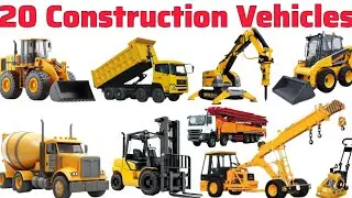 20 Construction Vehicles Names In English & Hindi With Fun Facts | Fun Learning For Children