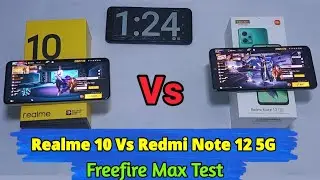 Realme 10 Vs REDMI NOTE 12 5G FREEFIRE Game Play Test | REDMI NOTE 12 5G Vs Realme 10 Battery Drain