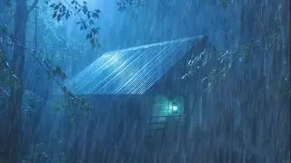 ⛈️Rain and Thunderstorm Sounds 🌧️ Calm Heavy Rain on Metal Roof in Cozy Night for Deep Sleep Relief😴