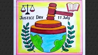International Justice Day Drawing/World Day Of International Justice Poster Drawing Easy Steps