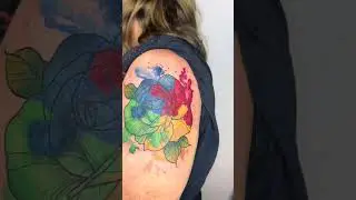 I got to do this beautiful watercolor autism rose tattoo recently