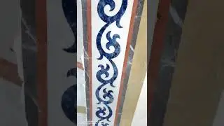 Waterjet marble inlay border marble medallion border for floor decoration