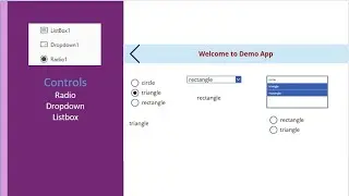 Radio, dropdown and listbox controls in Canvas App PowerApps
