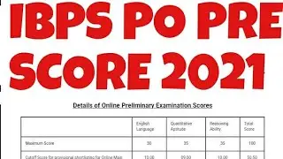 MY IBPS PO PRE SCORECARD 2021