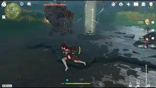 Trick to kill the ruin hunter at Wuwang hill in Genshin impact game (Amber at level 1 is enough:)