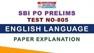 SBI PO PRELIMS TEST NO-805 ENGLISH LANGUAGE