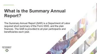 Summary Annual Report (SAR)
